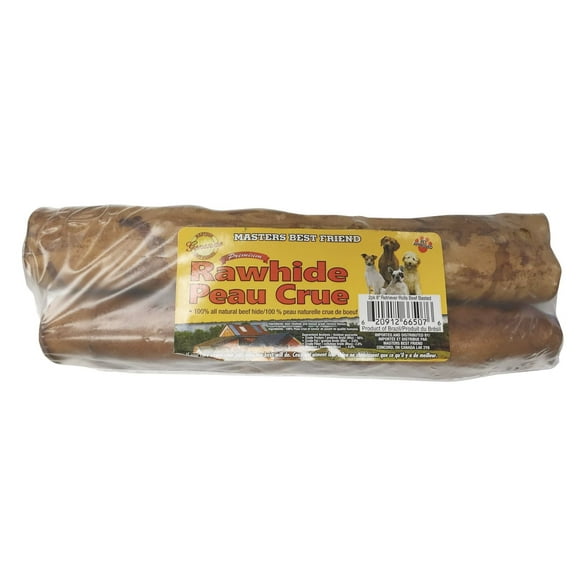 Rouleaux à mâcher à retrouver Masters Best Friend pour chiens de peau crue à saveur de bœuf MBF Roulés de peau de boeuf