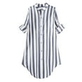 thumbnail image 5 of Enjoytime Button Down Shirts for Women Long Sleeve Striped Long Dress Shirt Collared Office Work Blouses Tops Plus Size Spring Clothes, 5 of 5