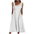thumbnail image 1 of Vestido de Verano Casual sin Mangas Gradual de las Mujeres Vestido Largo con Cuello en V, Vestido de Vacaciones de Poliéster Suave, 1 of 9