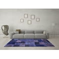 thumbnail image 3 of Ahgly Company Machine Washable Indoor Square Oriental Blue Modern Area Rugs, 6' Square, 3 of 4