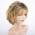 thumbnail image 2 of Gymnture Short Curly Lace Wig with Bangs Yellow Brown Blonde Pixie Cut Synthetic Wavy Wig, 2 of 10