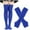A-Blue, variant on JMKQLZ Womens Knee High Socks and Long Knitted Arm Warmers Sets Solid Color Fingerless Gloves and Stockings Suits