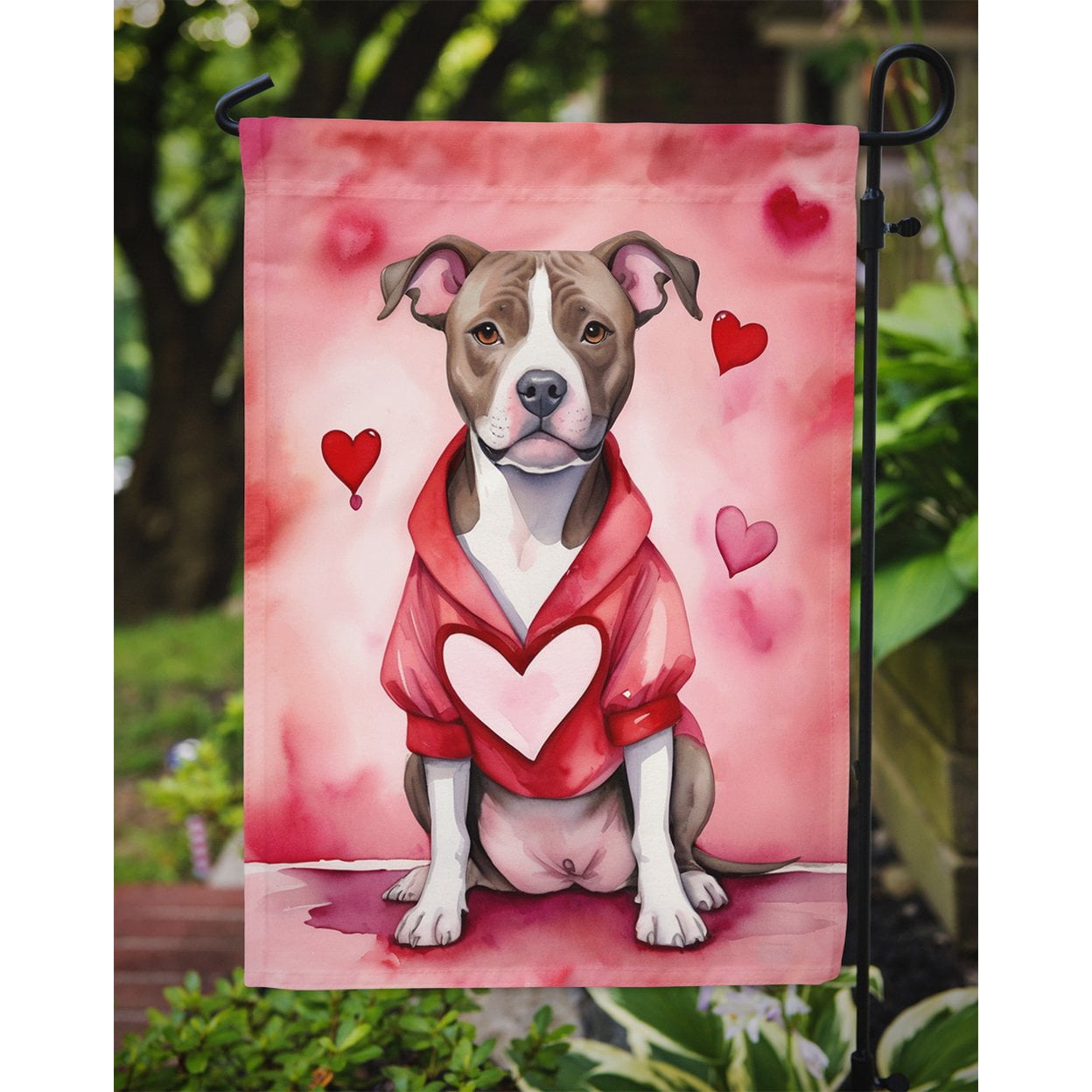 Pit Bull Terrier My Valentine Garden Flag 11.25 in x 15.5 in