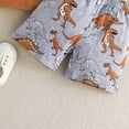 thumbnail image 6 of Toddler Boys Short Sleeve Cartoon Dinosaur Prints T Shirt Tops Shorts Child Kids Gentleman Outfits For 3-4 Years, 6 of 6