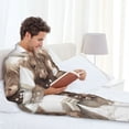 thumbnail image 6 of Susaid Cute Cow Bath Print Men's Long Sleeve Pajama Set, Two-Piece Button-Down Loungewear PJs Set, Comfortable Sleepwear for Relaxation-Large, 6 of 7