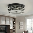 thumbnail image 3 of Aiwen 2-Light Matte Black Ceiling Lamp Rustic Industrial Farmhouse Light Fixture, 3 of 10