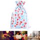thumbnail image 2 of Bewildely Bolsa de dulces de Navidad con cordón para galletas, aperitivos, bolsa de embalaje, regalo de fiesta impreso de Navidad, decoraciones de Año Kits de decoración para fiestas cien flores Bewildely HA001673-05, 2 of 6