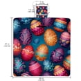thumbnail image 2 of Easter Portable Canvas Picnic Blanket Waterproof Backing for Outdoor Travel - Foldable and Compact Mat for Camping and Beach - Blue Stripe Pattern - Easy to Clean and Durable Materials, 2 of 6