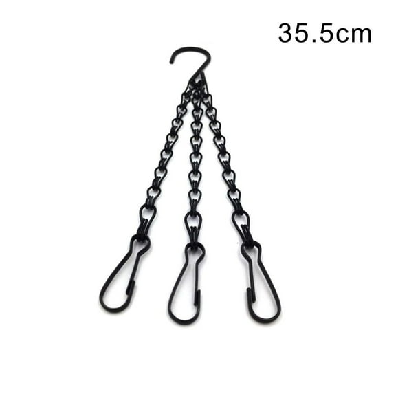 Wuweikeji Hanging Plant Chains Adjustable - Sturdy Iron 3-Point Basket Hangersfor Flower Pots - Indoor Outdoor Garden Decor - 14 inch Length with S-Hooks