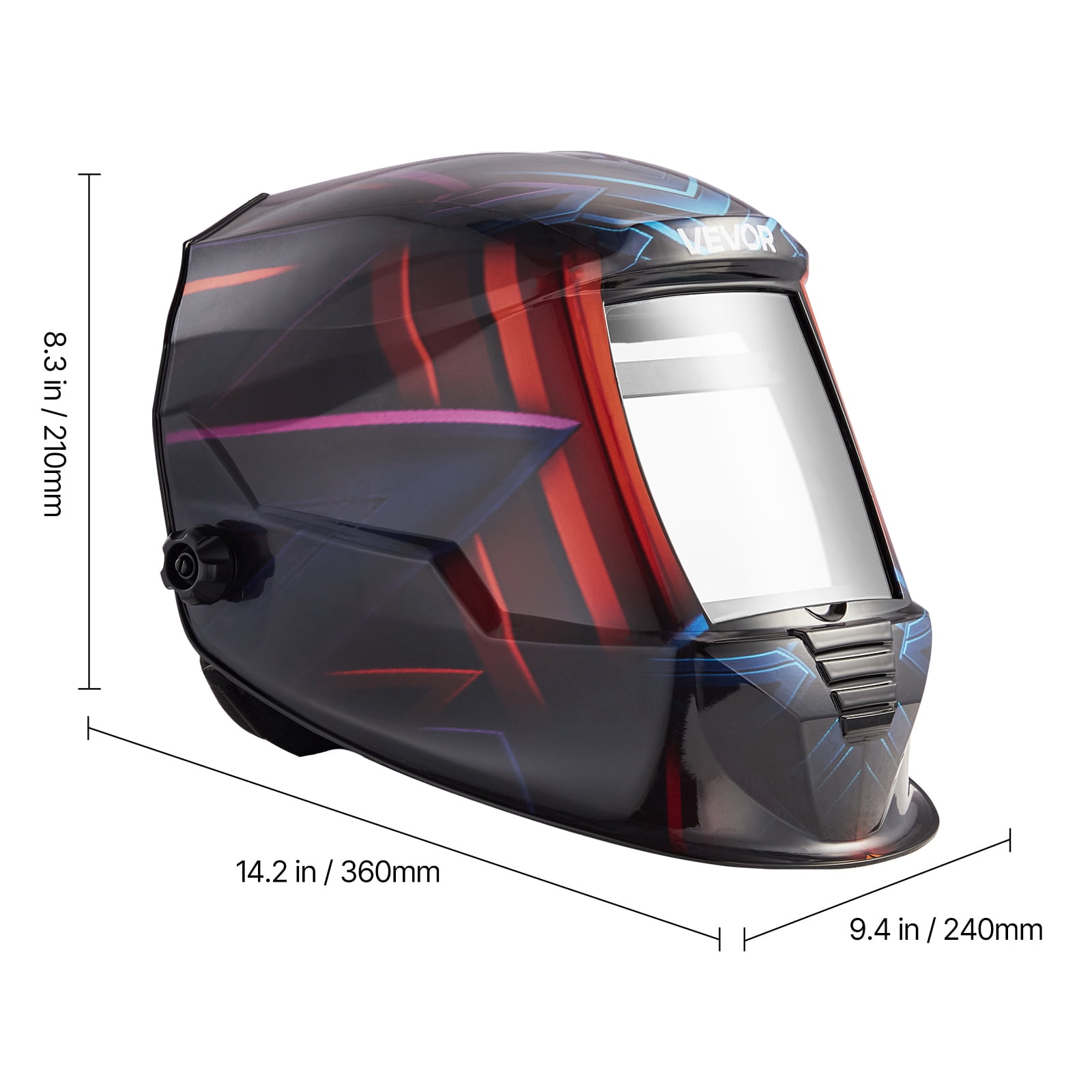 VEVOR Welding Helmet Auto Darkening True Color, 3.94" x 3.15" Welding Hood Solar-Powered, Welder Mask with 4 Arc Sensors, Wide Shade 4/5-9/9-13 for TIG MIG ARC Weld Cut Grinding - METIS Series