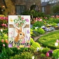 thumbnail image 5 of He Is Risen Easter Garden Flag - Religious Cross, 12 x 18 Inch Double Sided Burlap Cross Pink Green Floral Yard Flags for Outside Christian Spring Outdoor Decorations, 5 of 6