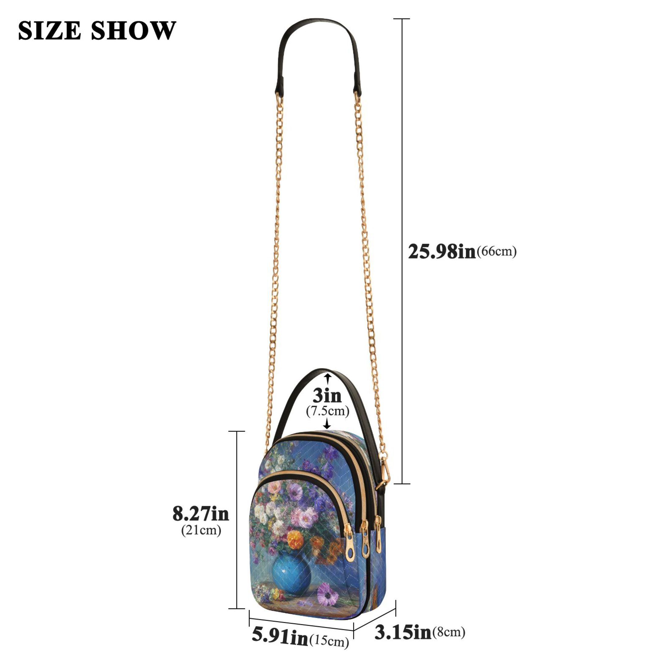 Quilted Women's Crossbody Bag Purses and Handbags with Detachable Leather Strap Vintage Style Vase