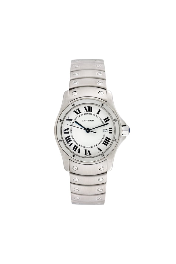 Pre-Owned Cartier Women's Santos Ronde 31mm Stainless Steel Wristwatch