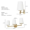 thumbnail image 5 of Hunter - Nolita 3-light Alturas Gold, Medium Size Vanity Light, Dimmable, Modern Style, for Bedrooms, Dining, Living Rooms - 19882, 5 of 6