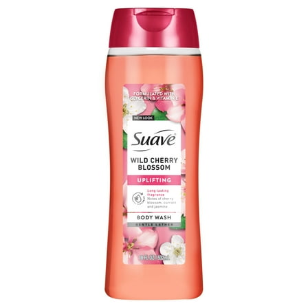 Suave Wild Cherry Blossom Moisturizing Body Wash with Glycerin & Vitamin E, 18 FL OZ