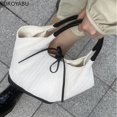thumbnail image 2 of Bolso de hombro blanco para mujer, bolso de mano con asa superior de moda con lazo coreano, bolso de lona de gran capacidad Y2k para mujer, bolsos de diseñador nuevos 2024, 2 of 5