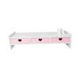 thumbnail image 4 of SUTENGDA Monitor Stand Riser Computer Heightened Shelf Desktop Organizer Desk Riser Space 3 Pink Drawer, 4 of 9