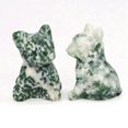 thumbnail image 3 of K-KED 10Pcs Natural Emerald Stone Quartz Crystal French Bulldog Carved Puppy Ornament, 3 of 4