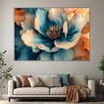thumbnail image 6 of Mudket Teal and Orange Gradient Flower Canvas Wall Art, Abstract Floral Wall Decor, Framed Ready to Hang Artwork for Living Room Bedroom Office - 12"L x 8"W, 6 of 10
