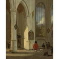 thumbnail image 3 of Emanuel de Witte 15x18 Black Modern Framed Museum Art Print Titled - Interior of the Oude Kerk in Delft (1655), 3 of 5