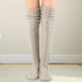 thumbnail image 2 of WREESH Women Fashion Thigh High Socks Over Knee Stockings And Winter Knitted Knee Length Stockings Lengthened Floor Stockings Wool Pile Stockings Gray, 2 of 4