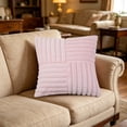 thumbnail image 4 of Housse de Coussin à Rayures Unies Assemblée, Polyester Doux, Housse de Coussin Rectangulaire, Déco Maison, Rose, JKODE, 4 of 6