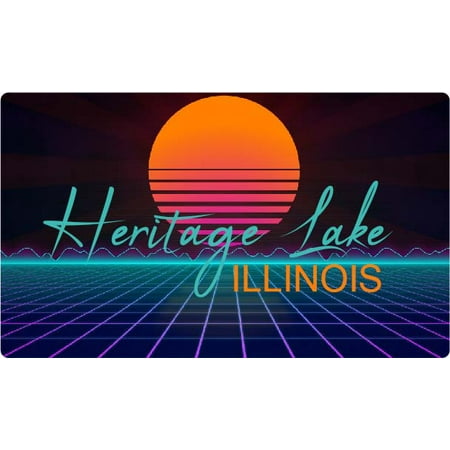 

Heritage Lake Illinois 4 X 2.25-Inch Fridge Magnet Retro Neon Design