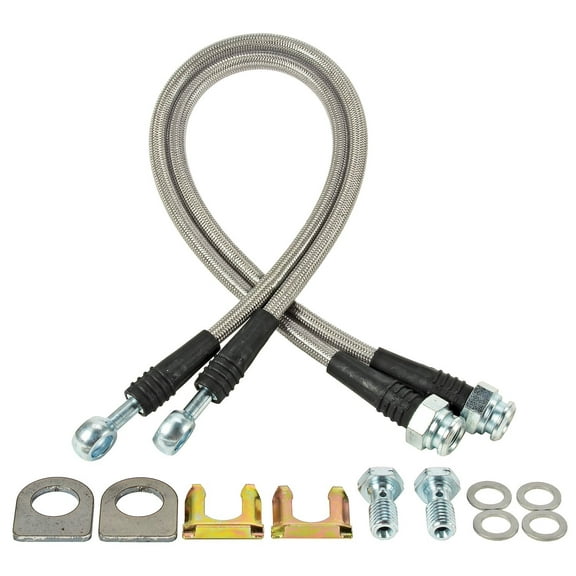 JEGS 635300 DOT Brake Hose Kit Fits GM Metric (D154) Calipers 10mm Banjo to 3/8