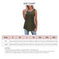 thumbnail image 2 of Camisetas sin mangas con cuello redondo para mujer, camisa informal holgada de encaje de Color puro, plisada, sin mangas, para la vida diaria, 2 of 7