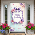 thumbnail image 4 of Decorative Design Birthday Banner Floral Theme Polyester Material Party Backdrop Balloon Decoration for Birthday Party Celebration Indoor Decoration, 4 of 6