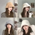 thumbnail image 6 of 1 Pcs Winter Faux Fur Bucket Hat,22.0-22.8Inch Thicken Warm Fisherman Cap Fuzzy Hat,Plush Fleece Headwear Sun Hat for Women Pink, 6 of 6