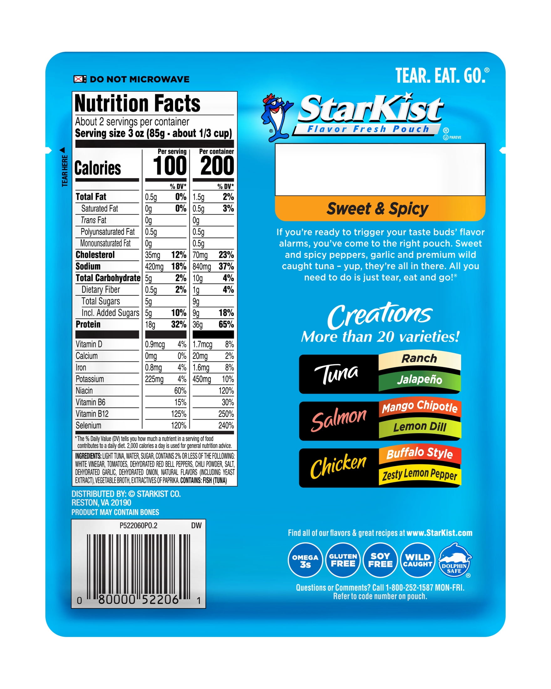 (2 pack) StarKist Tuna Creations, Sweet & Spicy, 6.0 oz Pouch