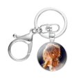 thumbnail image 1 of Llaveros creativos de diseño de dibujos animados, llaveros de aleación de cabujón de vidrio hechos a mano, Mylene Farmer, cantante famoso, 1 of 4