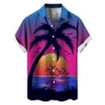 thumbnail image 2 of ZZHZGZ Late July Mens Denim Shirts Long Sleeve Men's Coconut Tree Short Sleeve Shirt Summer Casual 3D Printing Hawaii Short Sleeve Shirts Tops Fourth of July Graphic Tees Men S, 2 of 5