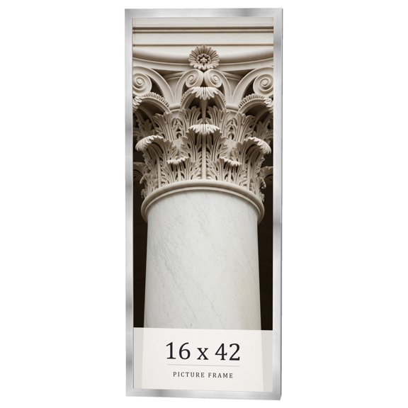 16x42 Frame Silver Real Wood Picture Frame Width 0.75 inches | Interior Frame Depth 0.5 inches |