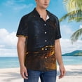 thumbnail image 2 of Lsque Glowing Snake Dark Forest pattern Hawaiian Shirt for Men, Unisex Summer Beach Casual Short Sleeve Button Down Shirts-XX-Large, 2 of 9