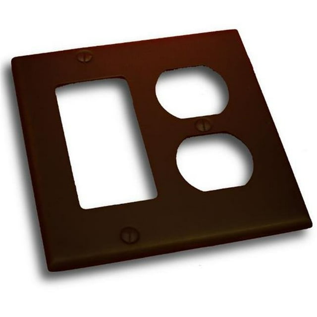 Residential Essentials 10826VB Double Rocker and Receptacle Outlet Switch Plate- Venetian Bronze
