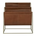 thumbnail image 6 of DecMode 22" Brown Leather 3 Slot Magazine Holder with Metal Stand, 6 of 8