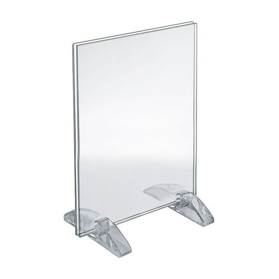 Azar 11" x 8 1/2" Vertical/Horizontal Dual-Stand Acrylic Sign Holder 10/Pack 132714