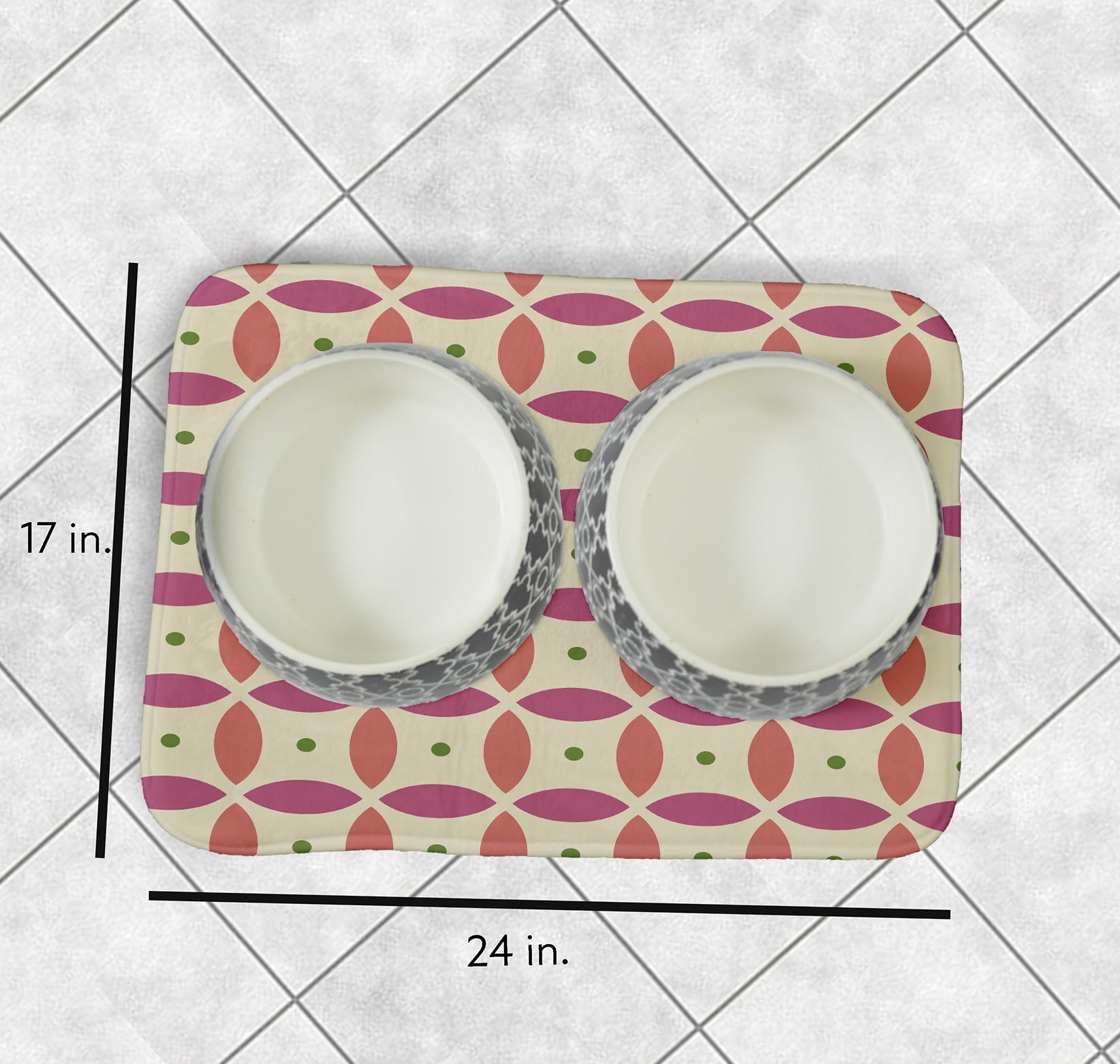 Simply Daisy Geometric Pet Feeding Mat for Dogs and Cats