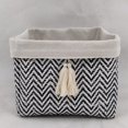thumbnail image 1 of Black And White Chevron Pattern With Cream Liner And Tassel Basket, 1 of 1