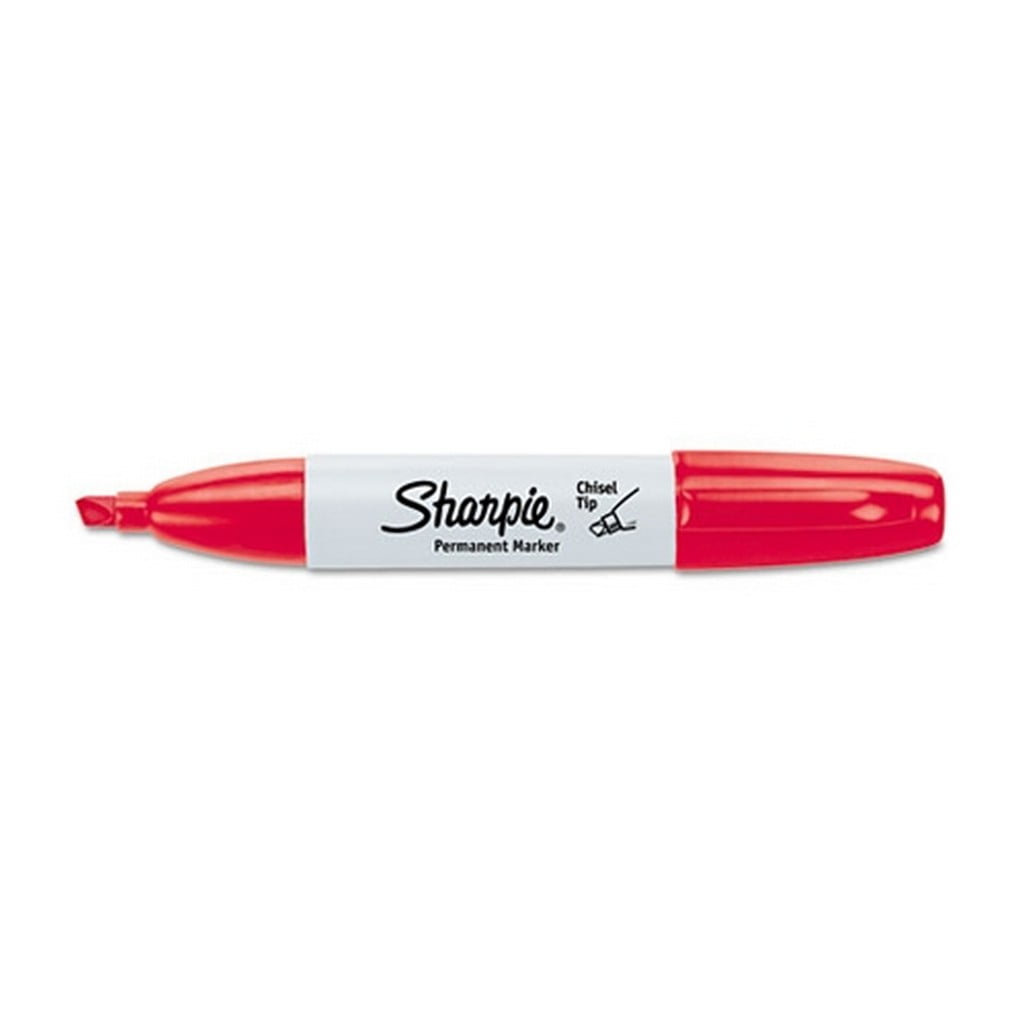 count Loose Packed FREE SHIP RED SHARPIE Tank Chisel Tip Permanent Marker 12