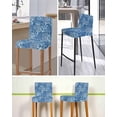 thumbnail image 5 of Navy Blue Coral Coastal Bar Stool Covers Set of 4, Ocean Nautical Seaside Beach Stretch Washable Bar Chair Covers with Backs, Removable Pub Counter Height Chair Cover for Kitchen Dining Room Cafe, 5 of 7