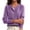 Purple, variant on Women Button Down Knit Cardigan Long Sleeve Crew Neck Basic Layering Knitted Sweater Tops Gray 2XL