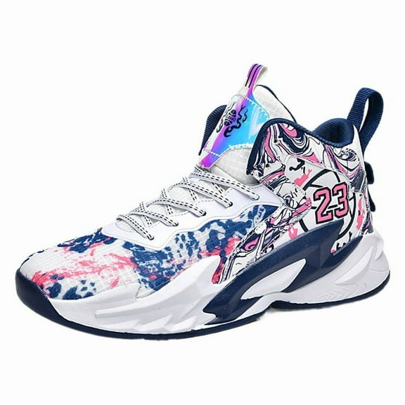 Bolognifi High Top Boys' Basketball Shoes, Breathable Cushioned Sports Shoes Teenagers' Indoor Outdoor Basketball Court Shoes