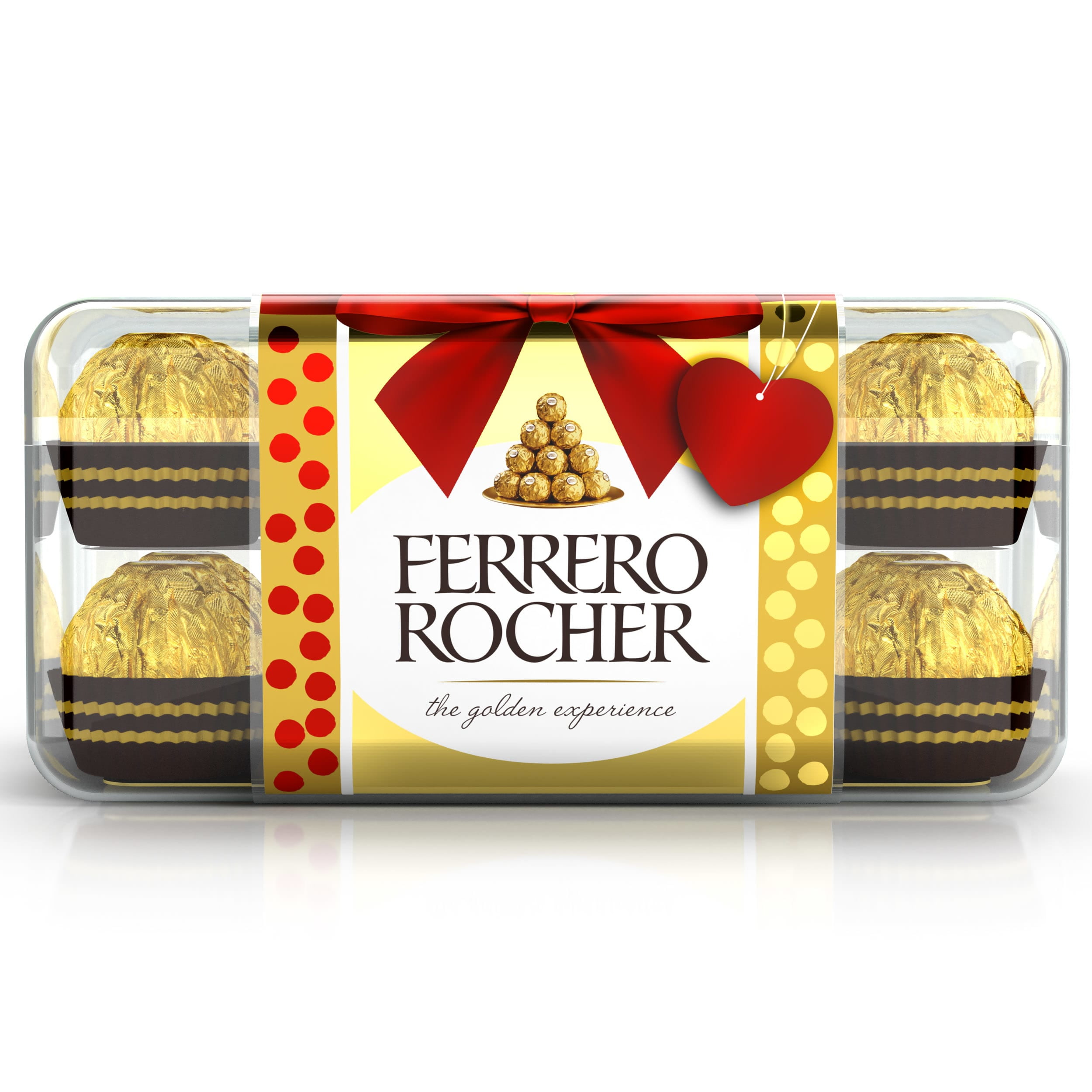 Ferrero Rocher Fine Hazelnut Milk Chocolate, 16 Count, Chocolate Valentine's Day Candy Gift Box, 7 oz