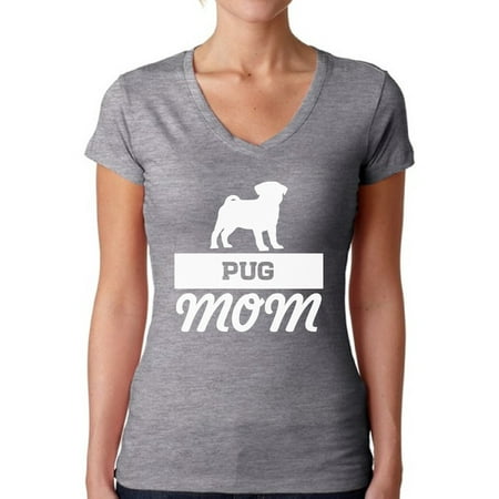 Pug Tie - Awkward Styles Women's Pug Mom V-neck T-shirt Pug Dog Lover