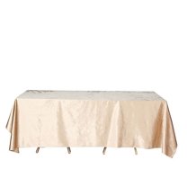 BalsaCircle Christmas Holidays 90" x 132" Champagne Rectangular Premium Velvet Tablecloth Linen