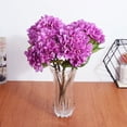 thumbnail image 2 of Daboolka Ramo de flores artificiales de hortensias, flores de seda, boda, fiesta nupcial, decoración del hogar (púrpura), 2 of 2