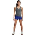 thumbnail image 4 of Under Armour Womens HeatGear Mid Rise Shorty Royal Blue 400/White Large, 4 of 6